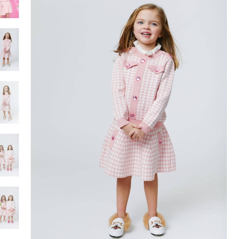 Lola and the boys pink gingham set size 4